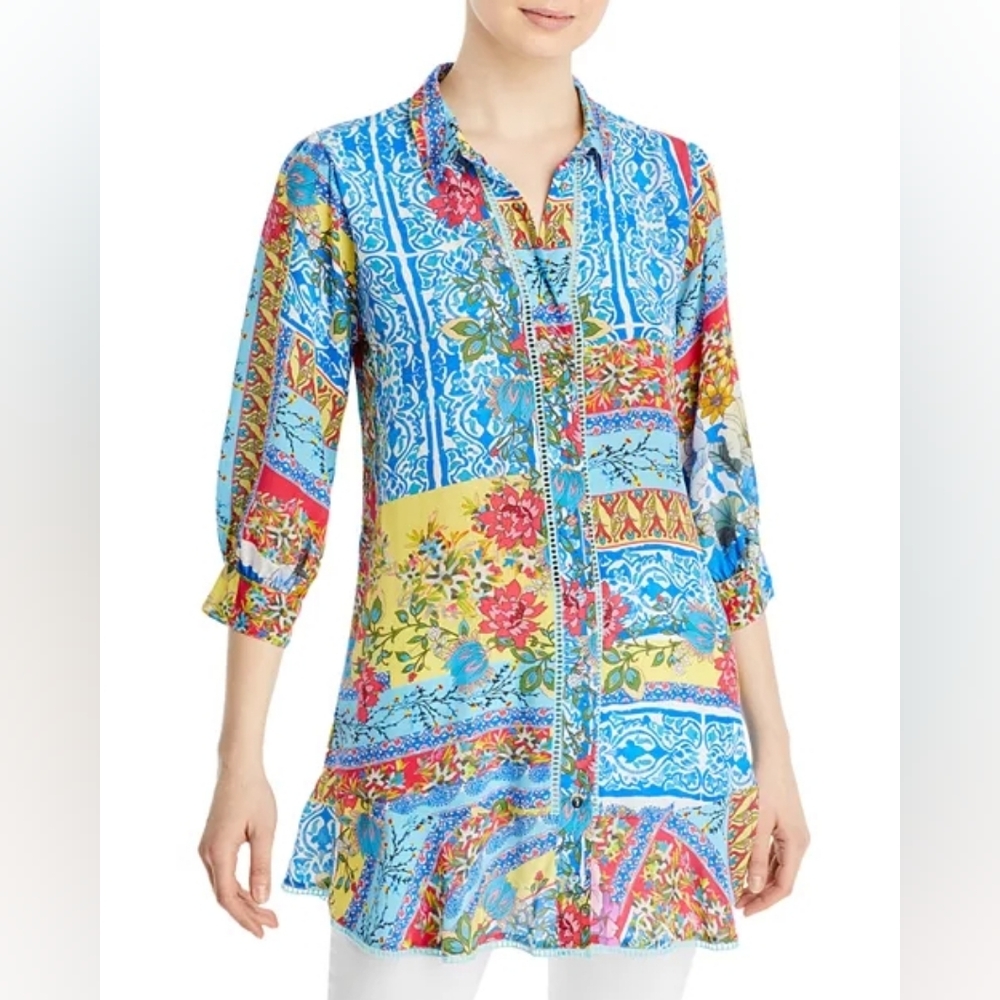 Johnny Was • Midsummer Sednea Silk Printed Tunic